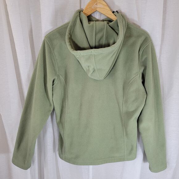 The North Face Women’s Full Zip Green Fleece Hoodie Jacket Size Large L/G - Picture 1 of 7